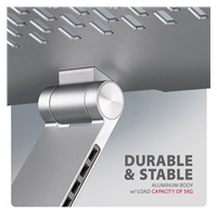 AXAGON STND-LR, aluminiowa podstawka do laptopów 10" - 17" z regulowaną wysokością, kątem nachylenia i obrotem 360°