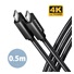 AXAGON BUCM32-CM05AB, SPEED+ kabel USB-C <-> USB-C, 0.5m, USB 20Gbps, PD 100W 5A, 4K HD, ALU, oplot, czarny