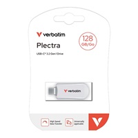 VERBATIM Flash Disk 128GB Plectra USB-C 3.0, bílá