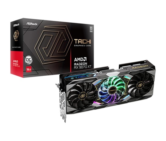 ASRock VGA AMD Radeon RX 9070 XT Taichi 16GB OC, RX 9070 XT, 16GB GDDR6, 3xDP, 1xHDMI
