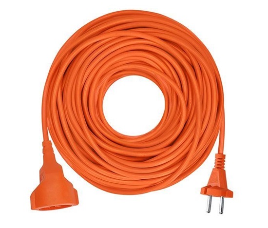 Solight 1z pohyblivý přívod - spojka, 30m, 2 x 1,5mm2, oranžová