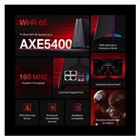 TP-Link Archer GXE75 EasyMesh WiFi6E router (AXE5400,2,4GHz/5GHz/6GHz,1x2,5GbELAN/WAN,1xGbELAN/WAN,3xGbELAN,1xUSB3.0)