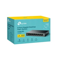 TP-Link LiteWave switch LS108GP (8xGbE, 8xPoE+, 62W, fanless)