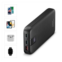 Hama PD 20 powerbanka, 20000 mAh, PD, Qualcomm, 3 výstupy: 2x USB-C, 1x USB-A, LED displej,