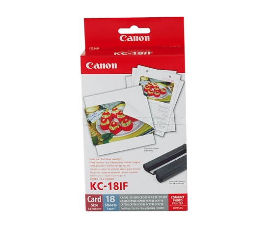 BAZAR - Canon KC18IF nálepka 54x86 18ks do termosublimační tiskárny - Poškozený obal (Komplet)