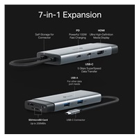 TP-Link UH7020C USB-C hub 7v1 (2x USB3.2Gen1,1xUSB-C3.2Gen1, 1xHDMI, 1xSD, 1xmicroSD, PD 100W)
