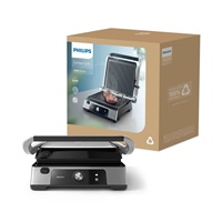 Philips 5000 Series HD6301/90 elektrický kontaktní gril, 2200 W, odkapávací nádobka, černý/kovový