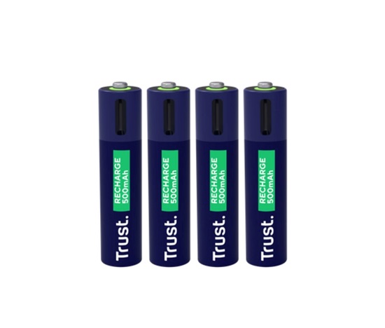 TRUST Nabíjecí baterie AAA, USB-C, 4ks