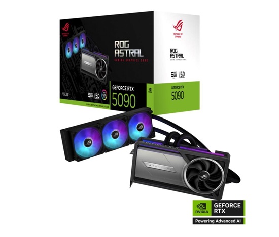 ASUS VGA NVIDIA GeForce RTX 5090 ROG ASTRAL LC 32GB, 32GB GDDR7, 3xDP, 2xHDMI