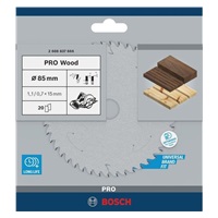 Bosch pilový kotouč PRO Wood cordless pro akumulátorovou okružní pilu, 85 × 1,1 × 15 mm