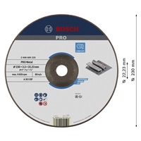 Bosch řezací kotouč PRO Metal, 230 × 2,5 × 22,23 mm, oSa