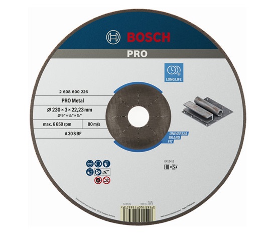 Bosch řezací kotouč PRO Metal, 230 × 3 × 22,23 mm, oSa