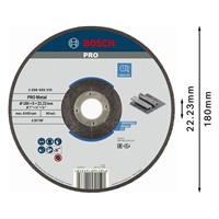 Bosch hrubovací kotouč PRO Metal, 180 × 6 × 22,23 mm, oSa