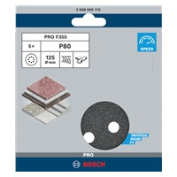 Bosch brusný kotouč PRO F355, 125 mm, G80, 5 ks