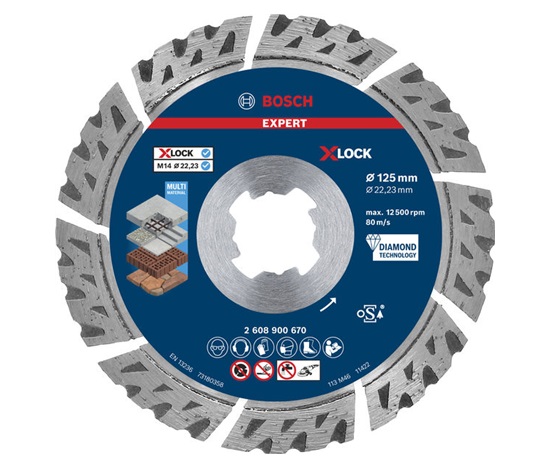 Bosch diamantový dělicí kotouč EXPERT MultiMaterial X-LOCK 125 × 22,23 × 2,4 × 12 mm