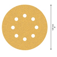 Bosch brusný papír EXPERT C470 s 8 otvory pro vibrační brusky 125 mm, G 60, 50 ks