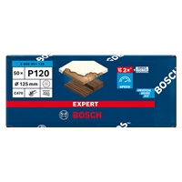 Bosch brusné papíry EXPERT C470 s multiděrovaním pro excentrické brusky 125 mm, P120 50 ks