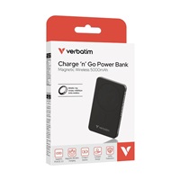 VERBATIM Powerbanka Charge 'n' Go Essentials, Magnetická, 10000 mAh, USB-C, Černá