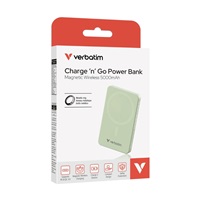 VERBATIM Powerbanka Charge 'n' Go Essentials, Magnetická, 20000 mAh, USB-C, Zelená