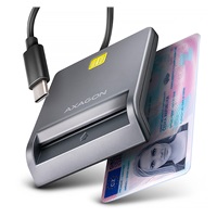 AXAGON CRE-SM3TC, USB-C FlatReader czytnik kart identyfikacyjnych, kabel 1.2 m