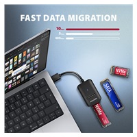 AXAGON ADM2-AM USB-A 10Gbps - M.2 NVMe & SATA SSD adaptér, kabel USB-A 10cm