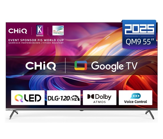 CHiQ U55QM9V TV 55", UHD, QLED, Google TV 5.0, DLG 120 Hz, MEMC