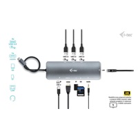 i-tec USB-C Metal Nano Docking Station 4K HDMI LAN with Power Delivery 100 W + Charger 100W