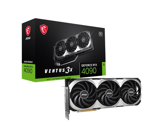 BAZAR - MSI VGA NVIDIA GeForce RTX 4090 VENTUS 3X E 24G OC, 24G GDDR6X, 2xDP, 2xHDMI - Po opravě (Bez příšlušenství)