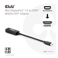 Club3D Adaptér miniDP 1.4 na HDMI, 4K120Hz nebo 8K60Hz HDR10+, M/F, 9cm