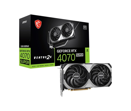 BAZAR - MSI VGA NVIDIA GeForce RTX 4070 SUPER 12G VENTUS 2X OC, 12G GDDR6X, 3xDP, 1xHDMI - Po opravě (Bez příšlušenství)