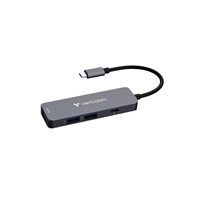 VERBATIM Dokovací stanice USB-C, 4v1, HDMI, USB-C PD, USB 3.0, USB 2.0, šedá