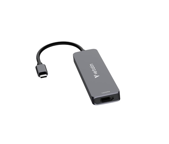 VERBATIM Dokovací stanice USB-C, 6v1, HDMI, USB-C PD, USB 3.0, USB 2.0, SD a microSD, šedá