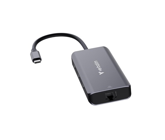 VERBATIM Dokovací stanice USB-C, 6v1, RJ45, HDMI, USB-C PD, 3xUSB 3.0, šedá