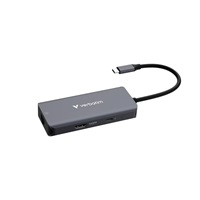 VERBATIM Dokovací stanice USB-C, 6v1, RJ45, HDMI, USB-C PD, 3xUSB 3.0, šedá