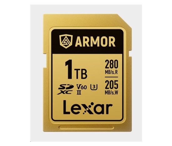 Lexar SDXC ARMOR Gold UHS-II U3, Stainless Steel, IP68 R280/W210 (V60) 1TB
