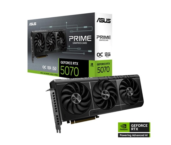ASUS VGA NVIDIA GeForce RTX 5070 PRIME 12GB OC, 12GB GDDR7, 3xDP, 1xHDMI