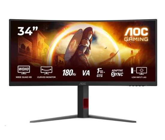 AOC MT 34" CU34G4 - 3440x1440,VA,180Hz,2xHDMI,DP,Pivot,Zakřivený