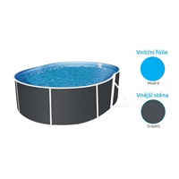 Marimex Bazén Orlando Premium DL 3,66 x 5,48 x 1,22 m - GRAPHIT, bazén, fólie