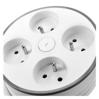 Solight 4z prodlužovací přívod, 2m, 3 x 1mm2, bílý, vypínač