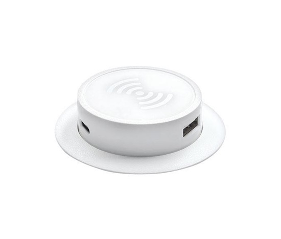 Solight bezdrátová 15W + USB A+C 20W PD výsuvná nabíječka, bílá