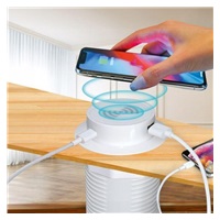 Solight bezdrátová 15W + USB A+C 20W PD výsuvná nabíječka, bílá