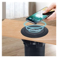 Solight bezdrátová 15W + USB A+C 20W PD výsuvná nabíječka, černá