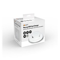 Solight výsuvná nabíječka USB A+C 24W PD, bílá