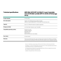 HPE MSA 2070 SFF 2x32Gb FC 4-port Controller 12x1.92TB SSD 4x32Gb SFP FC XCVR 23TB Storage Array Smart Choice