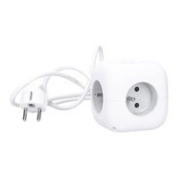 Solight 3z + USB A+C prodlužovací přívod - kostka, kabel 2m, 3 x 1mm2, bílý, vypínač