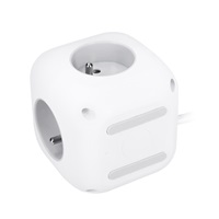 Solight 3z + USB A+C prodlužovací přívod - kostka, kabel 2m, 3 x 1mm2, bílý, vypínač