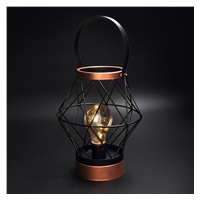 Solight kovová lucerna se žárovkou s micro LED, teplá bílá, 3xAA, 20cm