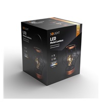 Solight kovová lucerna se žárovkou s micro LED, teplá bílá, 3xAA, 20cm