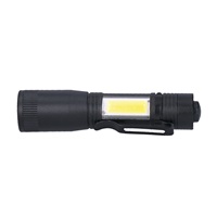 Solight LED kovová svítilna, 150 +60lm, 3W + COB, AA, černá