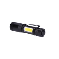 Solight LED kovová svítilna, 150 +60lm, 3W + COB, AA, černá